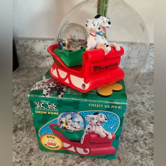 Disney Other - Disney Vintage 1996 McDonalds Disney 101 Dalmatians "Dog Sledding" Snow Globe